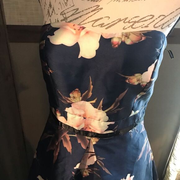 Jour Blue Floral Formal Dress Womens Small - Picture 6 of 10